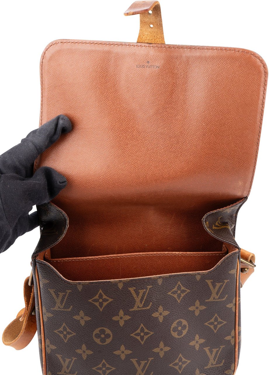 Louis Vuitton Louis Vuitton Canvas Monogram Cartouchiere MM Crossbody Bag Bruin