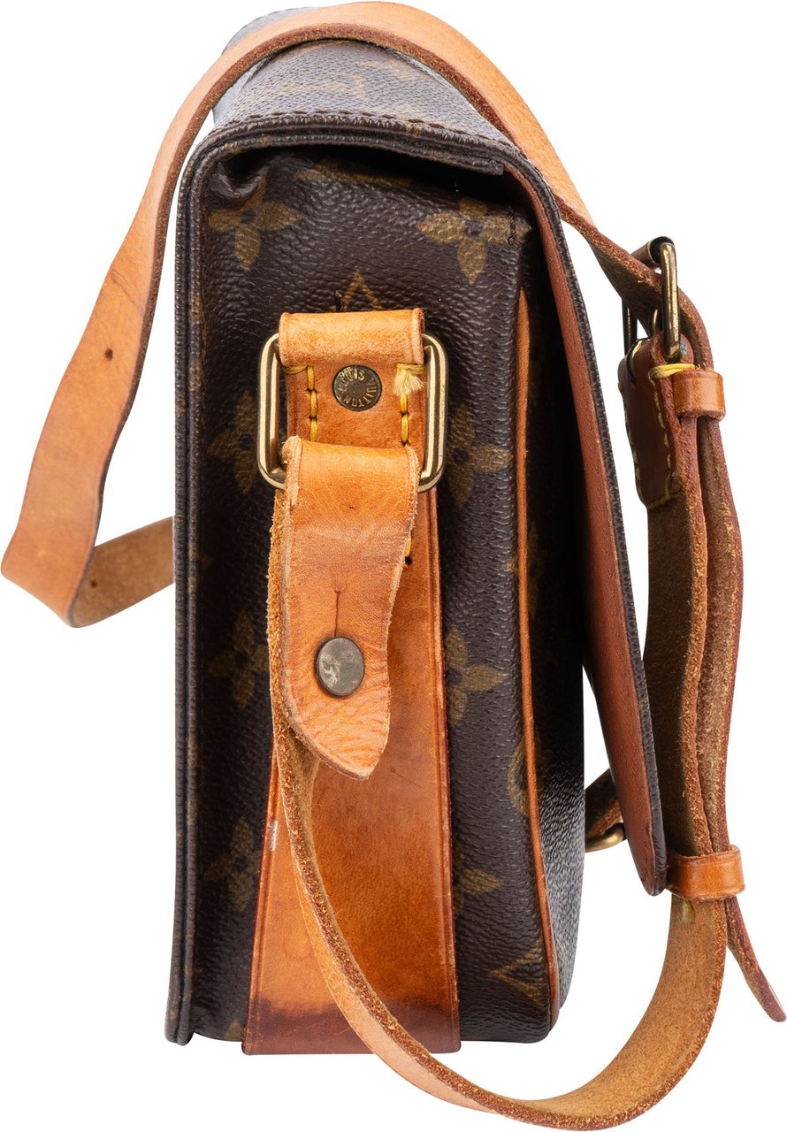 Louis Vuitton Louis Vuitton Canvas Monogram Cartouchiere MM Crossbody Bag Bruin