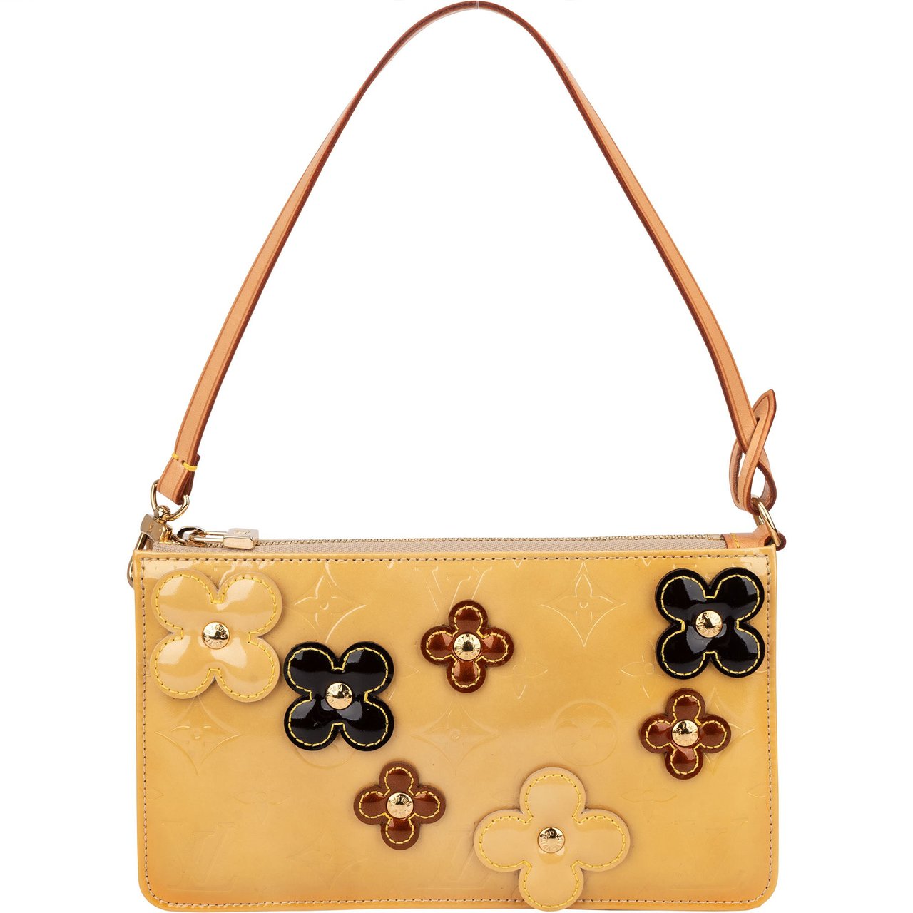 Louis Vuitton Louis Vuitton Limited Vernis Monogram Flower Lexington Pochette Handbag Geel
