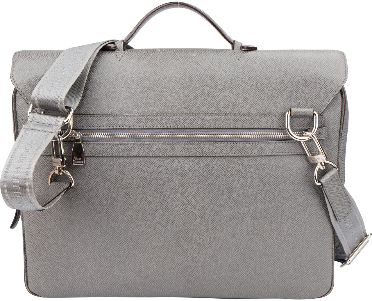 Louis Vuitton Grey Taiga Leather Vassili PM Business Handbag Donkergrijs
