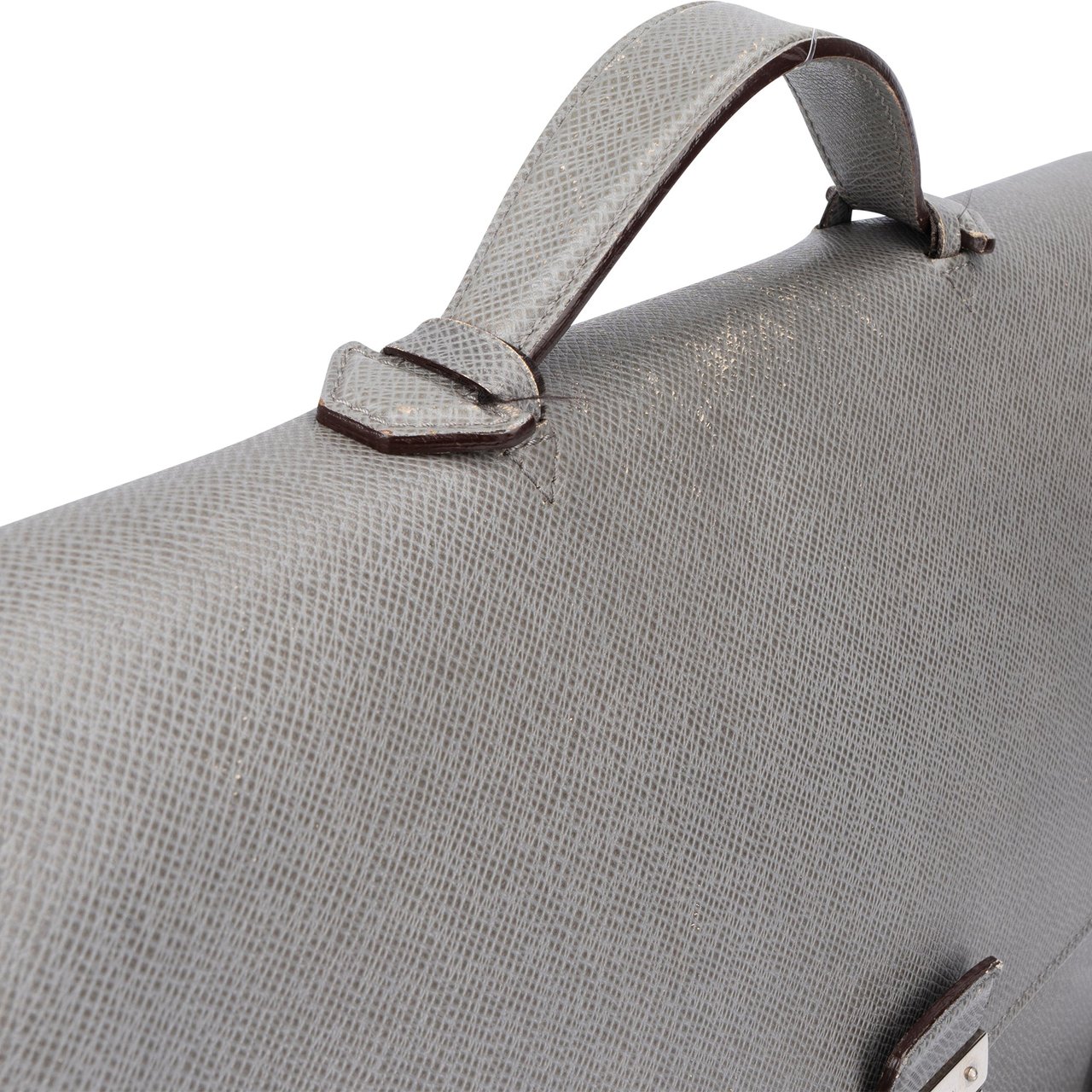 Louis Vuitton Grey Taiga Leather Vassili PM Business Handbag Donkergrijs