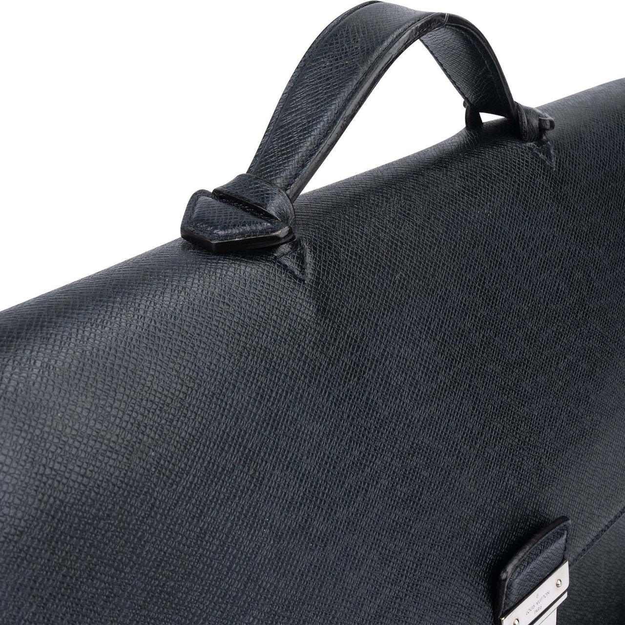 Louis Vuitton Louis Vuitton Bleu Taiga Leather Vassili PM Business Handbag Blauw