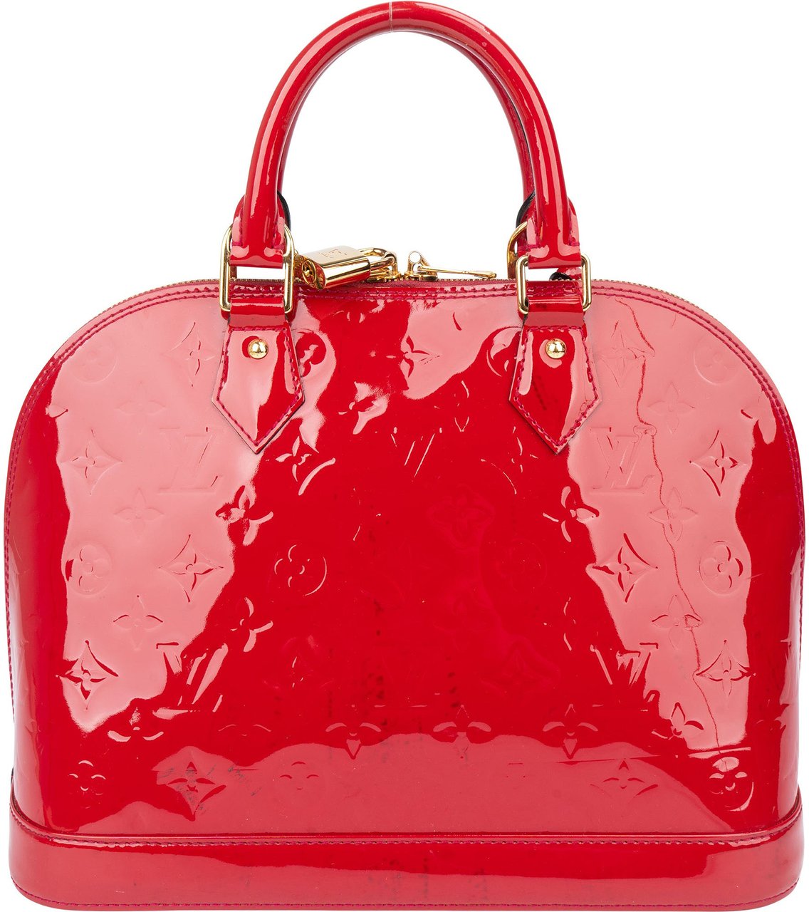 Louis Vuitton Louis Vuitton Pomme D'Amour Vernis Monogram Alma PM Handbag Rood
