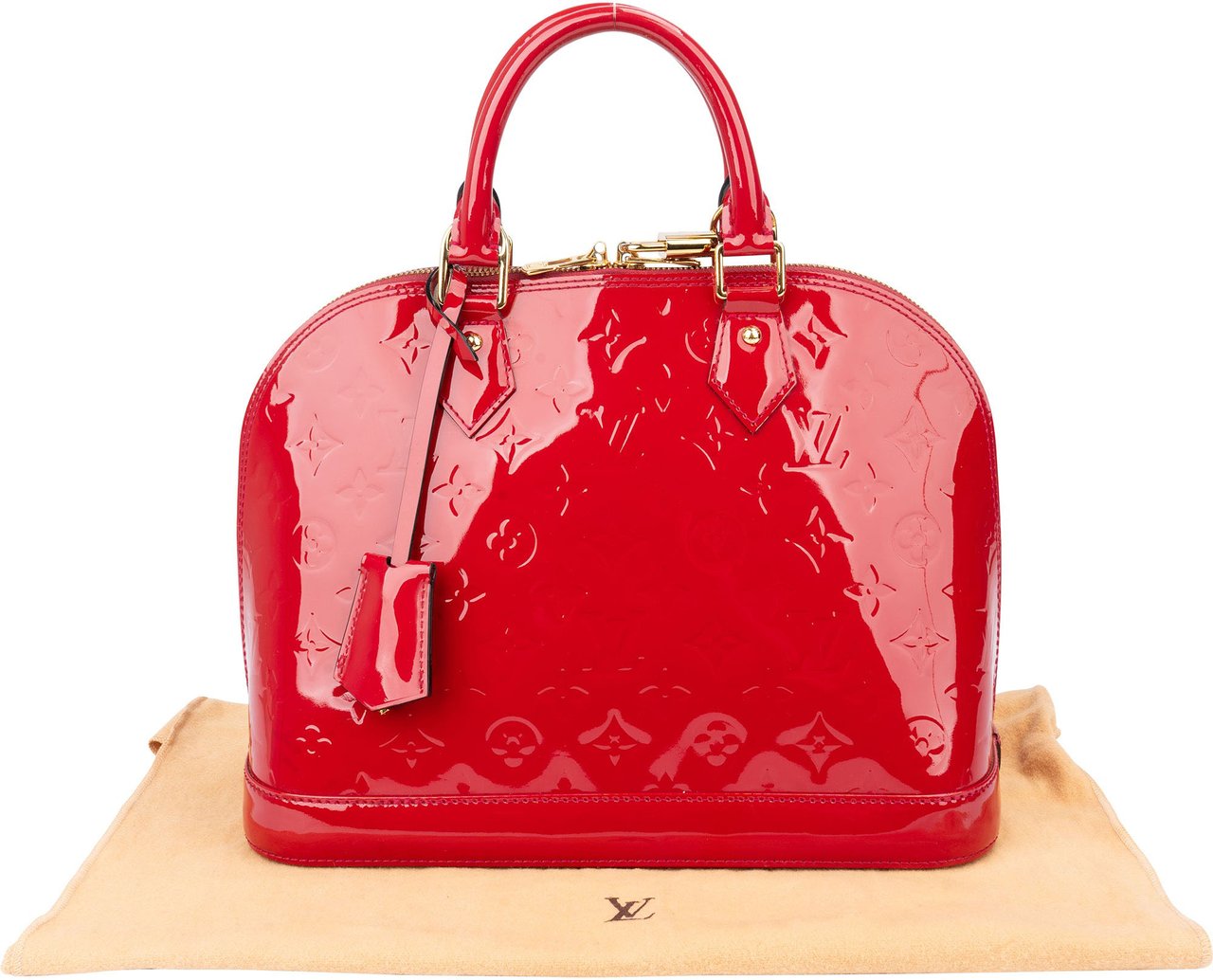 Louis Vuitton Louis Vuitton Pomme D'Amour Vernis Monogram Alma PM Handbag Rood
