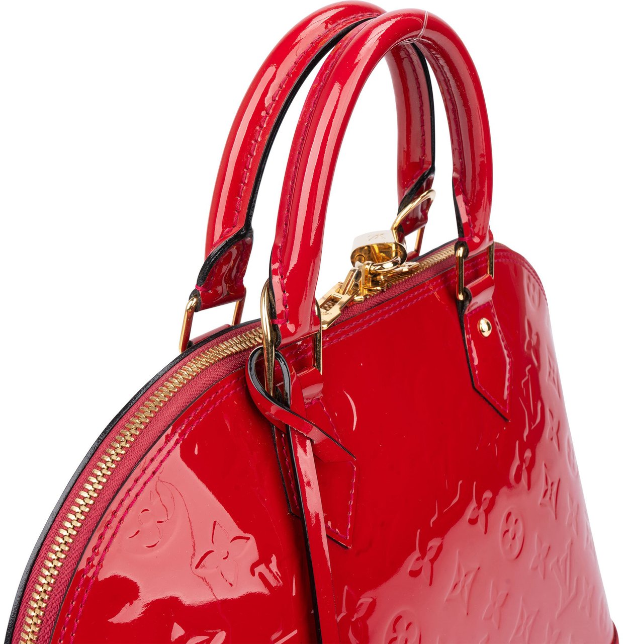 Louis Vuitton Louis Vuitton Pomme D'Amour Vernis Monogram Alma PM Handbag Rood