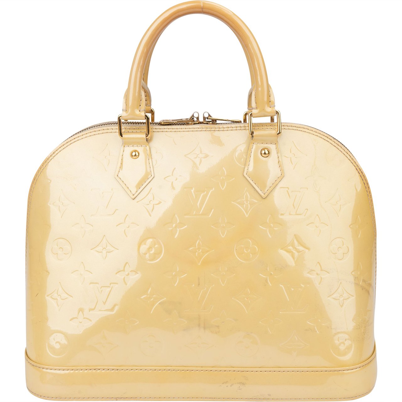 Louis Vuitton Jaune Vernis Monogram Alma PM Handbag Geel