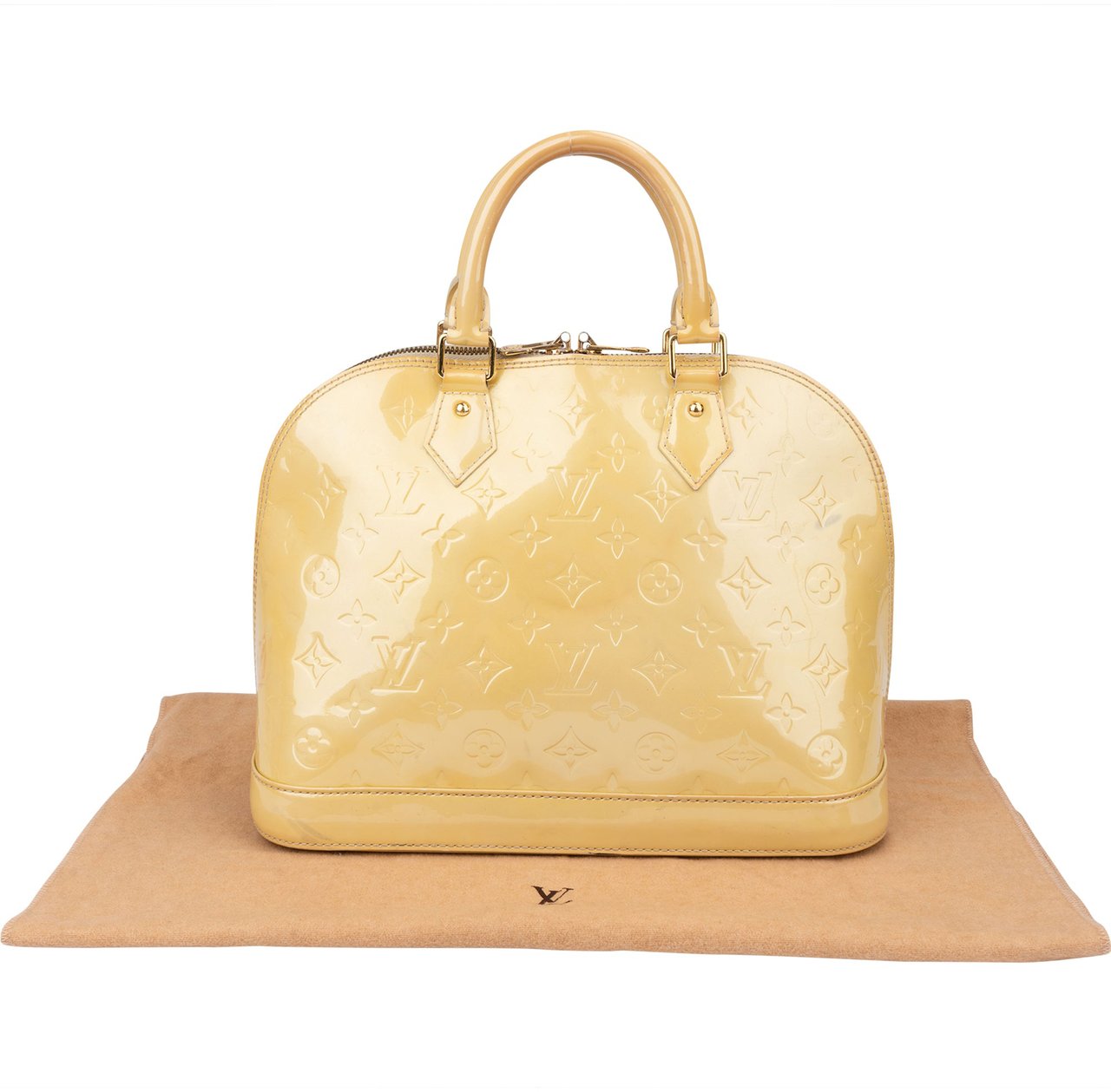 Louis Vuitton Jaune Vernis Monogram Alma PM Handbag Geel