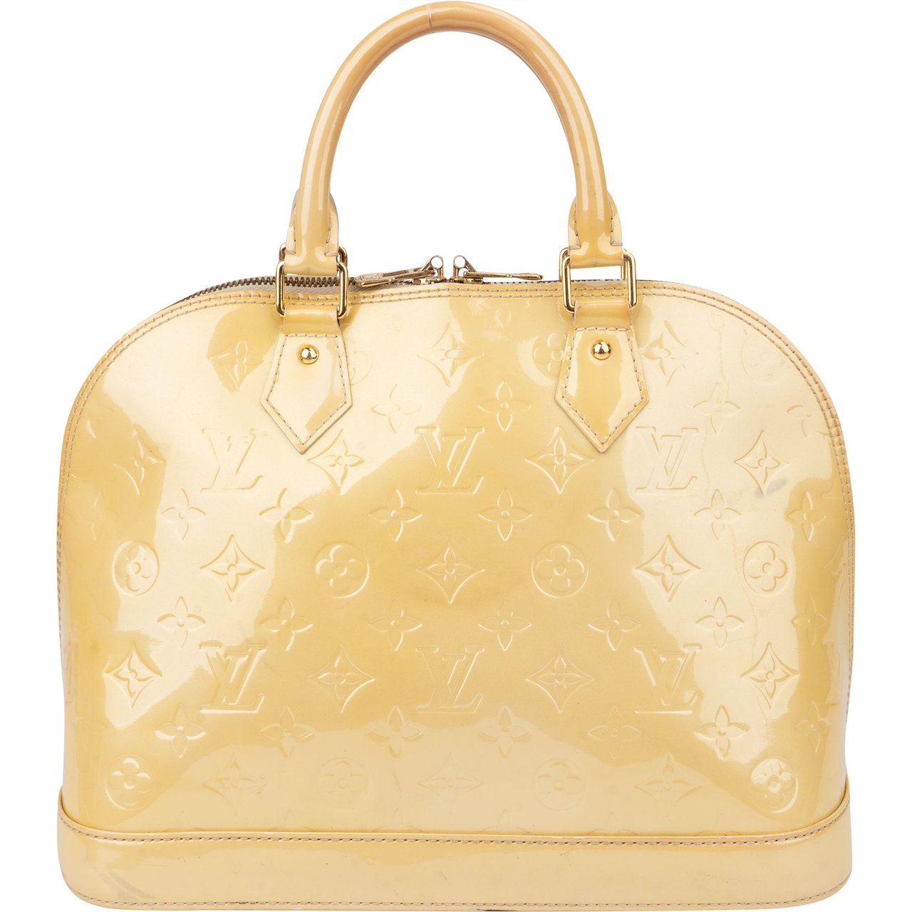 Louis Vuitton Louis Vuitton Jaune Vernis Monogram Alma PM Handbag Geel