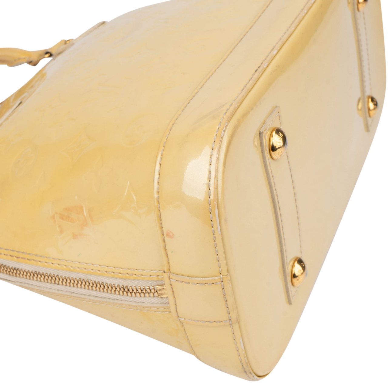 Louis Vuitton Jaune Vernis Monogram Alma PM Handbag Geel