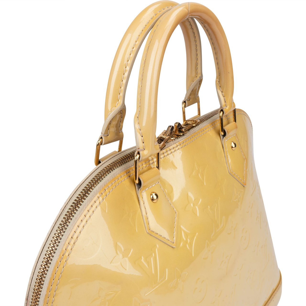 Louis Vuitton Louis Vuitton Jaune Vernis Monogram Alma PM Handbag Geel