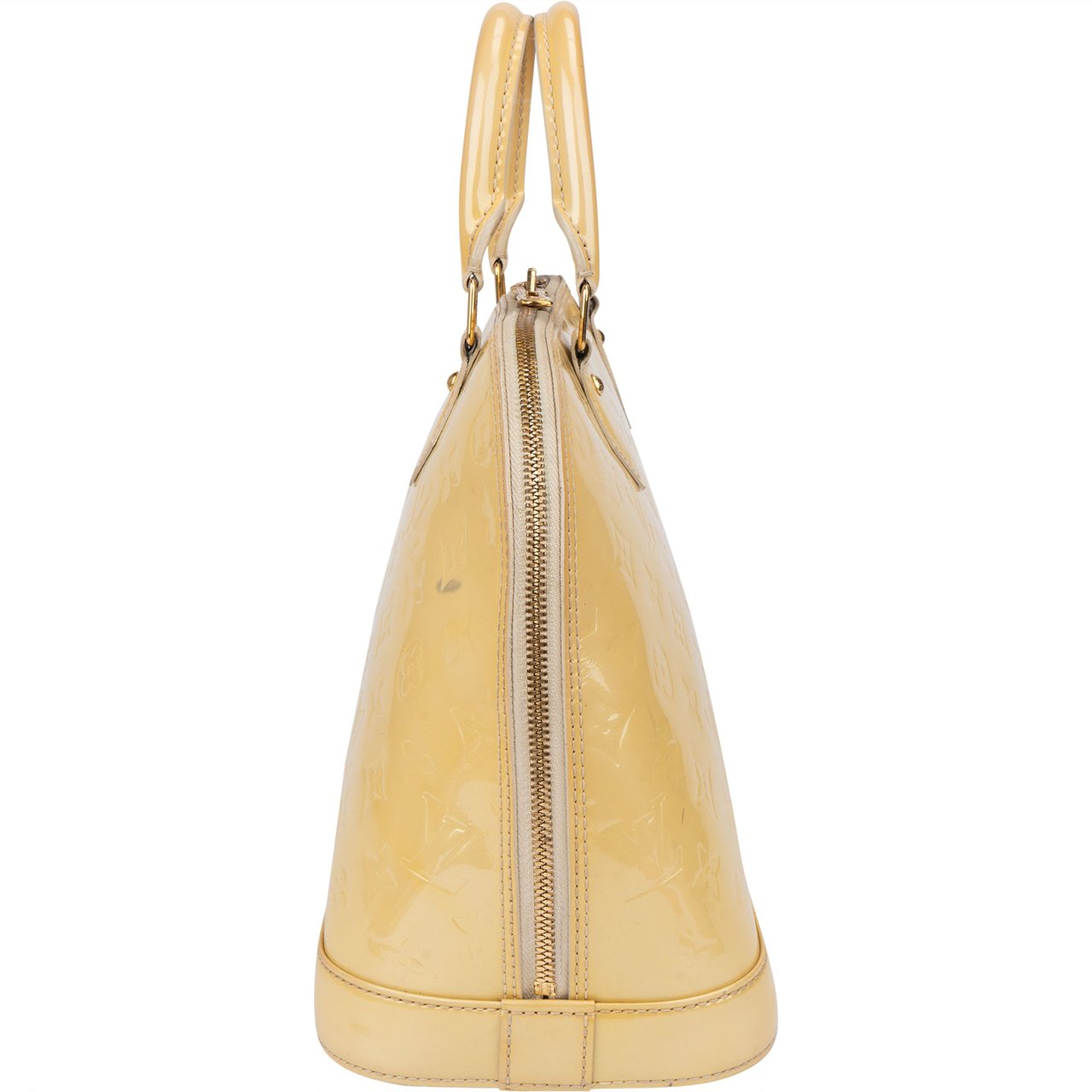 Louis Vuitton Jaune Vernis Monogram Alma PM Handbag Geel