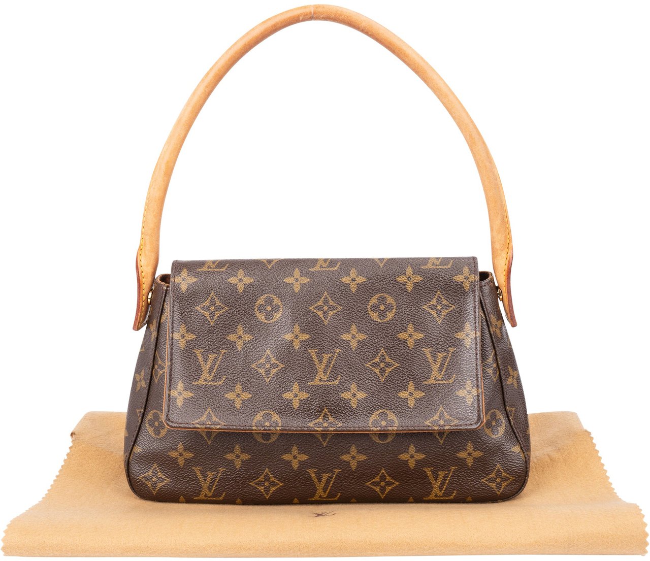 Louis Vuitton Canvas Monogram Looping PM Shoulder Bag Bruin