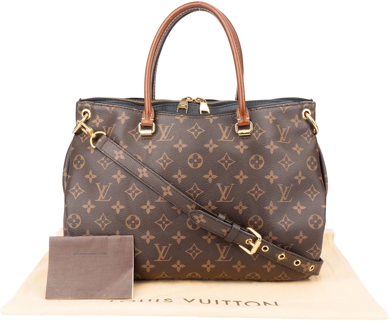 Louis Vuitton Louis Vuitton Canvas Monogram Pallas MM Handbag Bruin