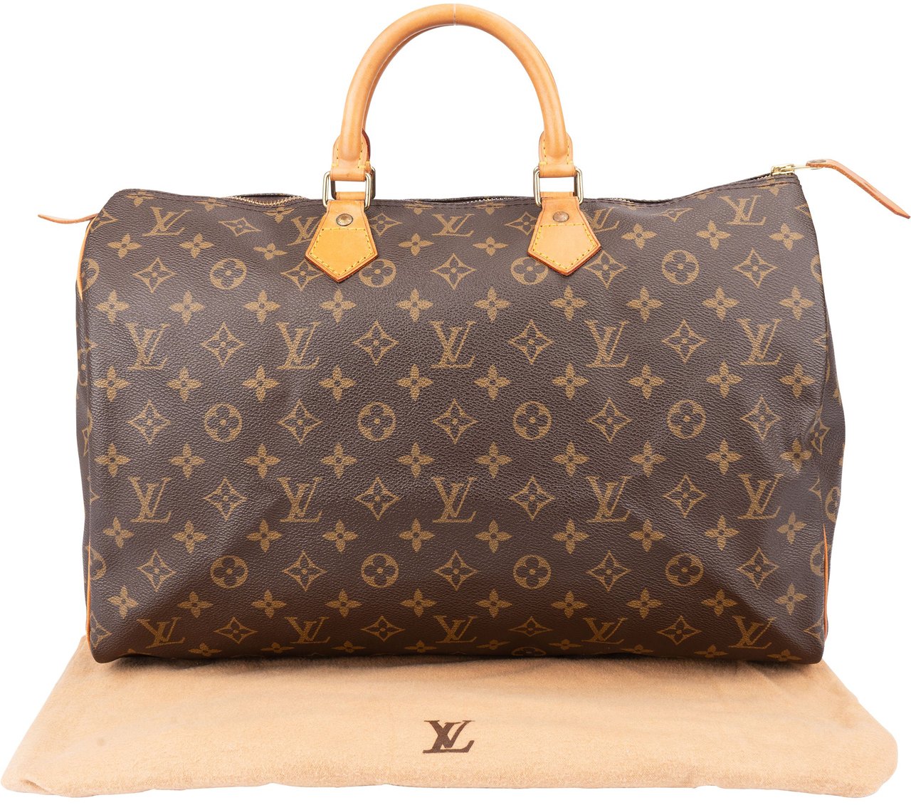 Louis Vuitton Louis Vuitton Canvas Monogram Speedy 40 Handbag Bruin