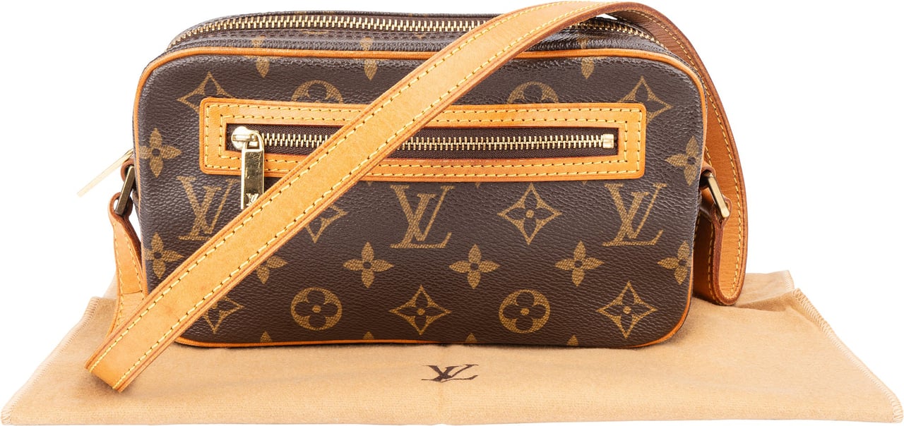 Louis Vuitton Canvas Monogram Pochette Cite Shoulder Bag Bruin