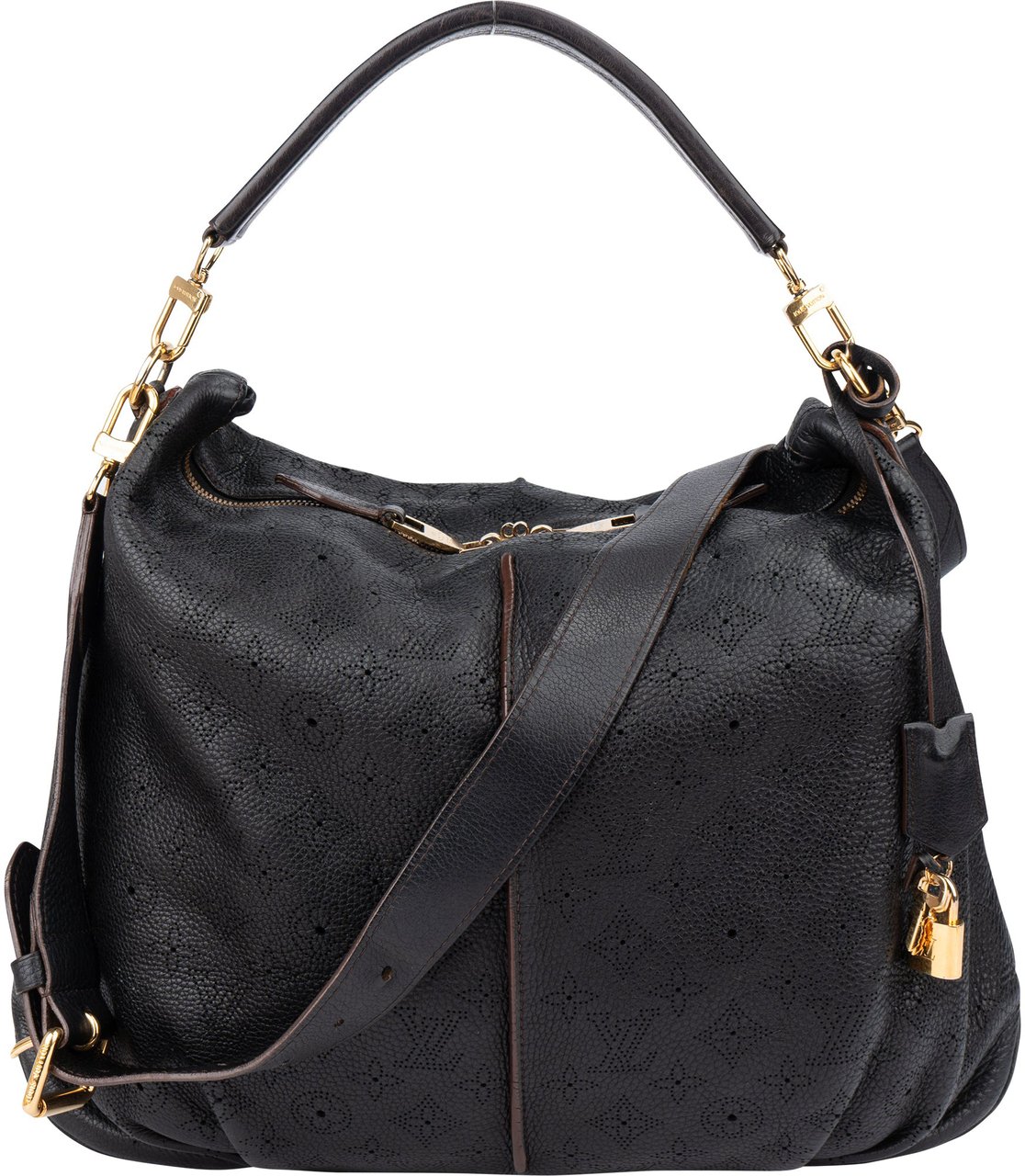 Louis Vuitton Louis Vuitton Leather Monogram Mahina Selene MM Handbag Zwart