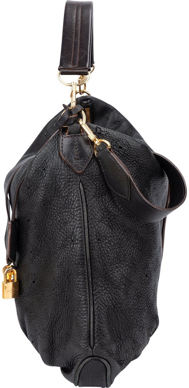 Louis Vuitton Louis Vuitton Leather Monogram Mahina Selene MM Handbag Zwart