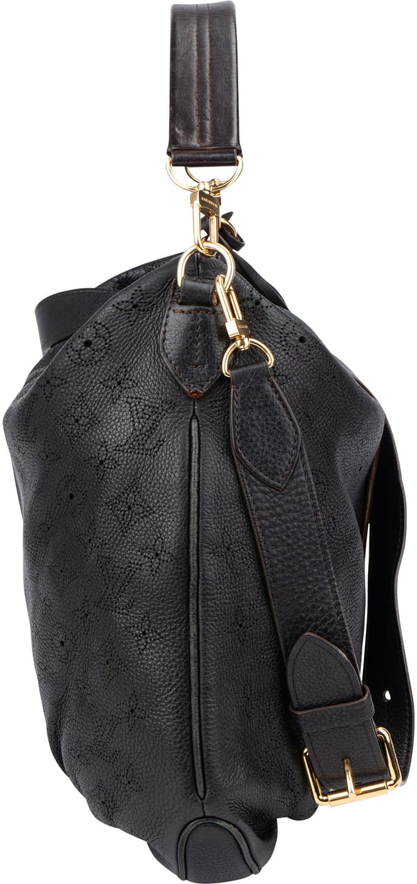 Louis Vuitton Louis Vuitton Leather Monogram Mahina Selene MM Handbag Zwart