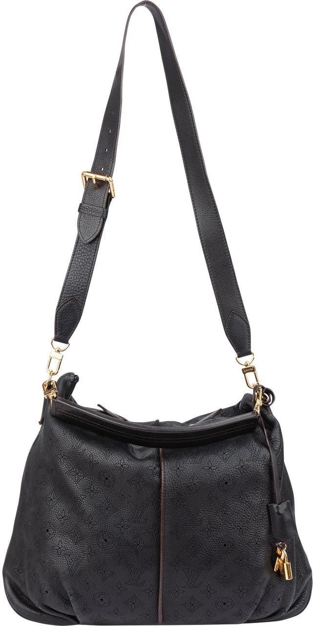 Louis Vuitton Louis Vuitton Leather Monogram Mahina Selene MM Handbag Zwart