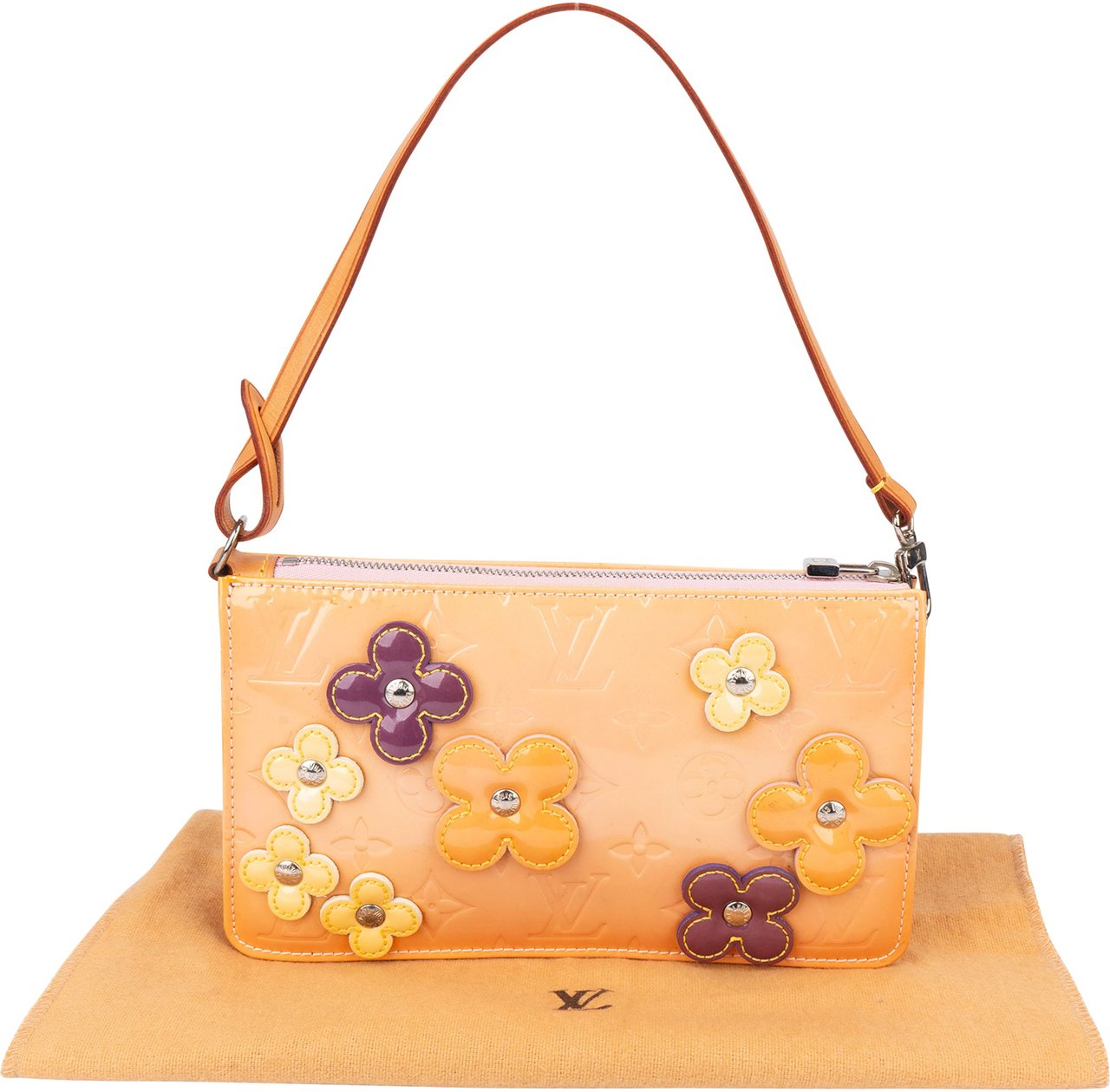 Louis Vuitton Louis Vuitton Limited Floral Vernis Monogram Lexington Pochette Handbag Geel