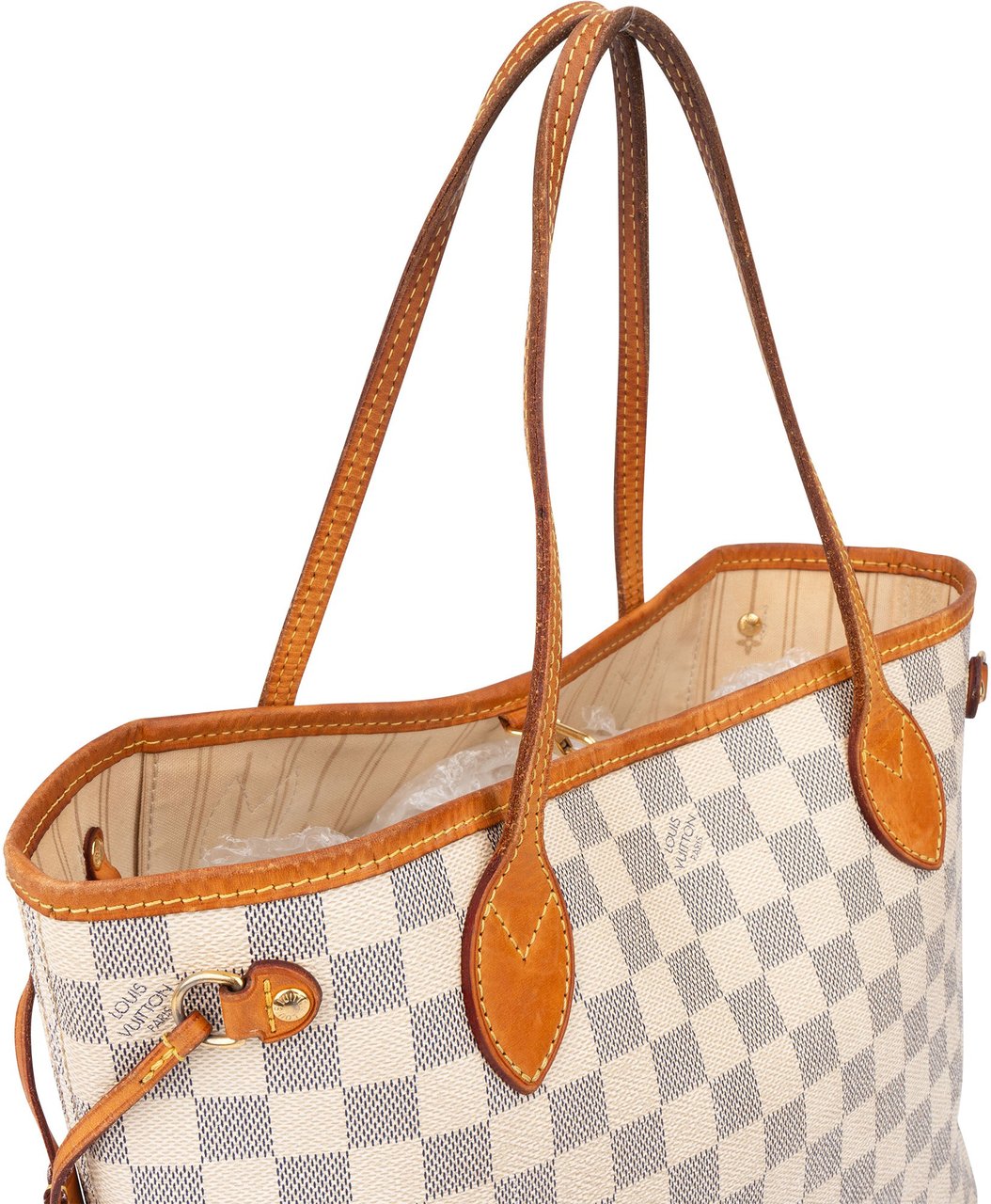 Louis Vuitton Louis Vuitton Damier Azur Monogram Neverfull PM Handbag Wit