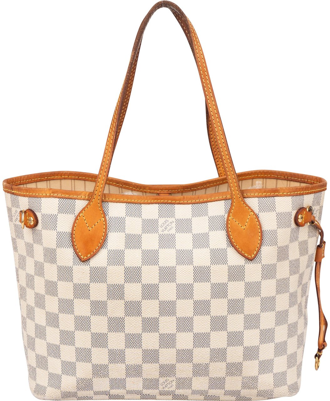 Louis Vuitton Louis Vuitton Damier Azur Monogram Neverfull PM Handbag Wit