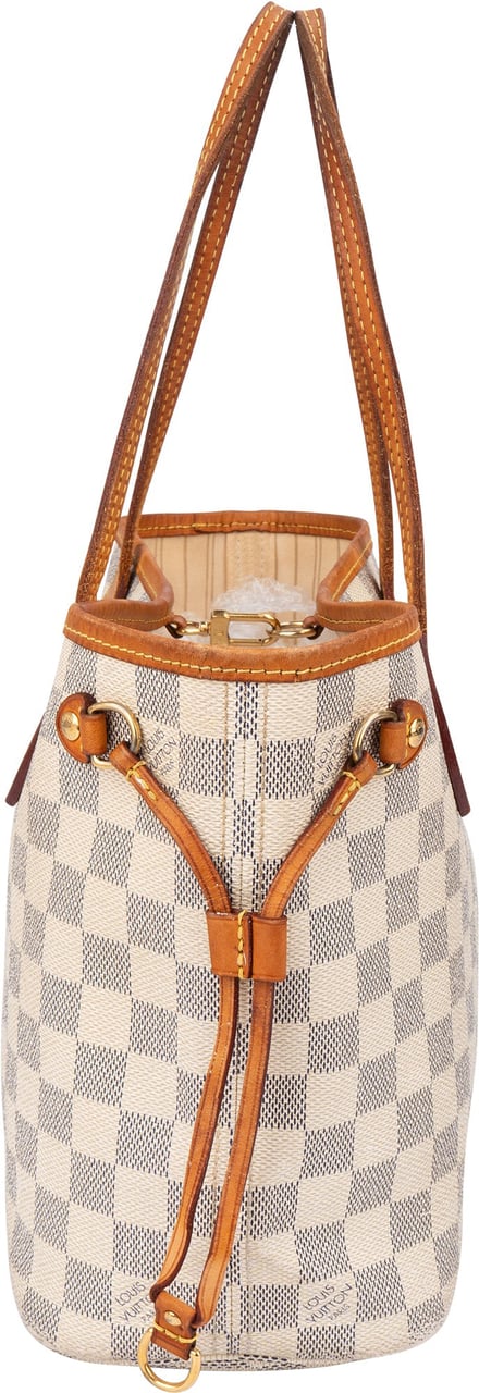 Louis Vuitton Louis Vuitton Damier Azur Monogram Neverfull PM Handbag Wit