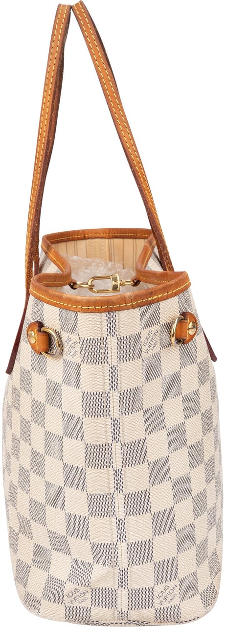 Louis Vuitton Louis Vuitton Damier Azur Monogram Neverfull PM Handbag Wit