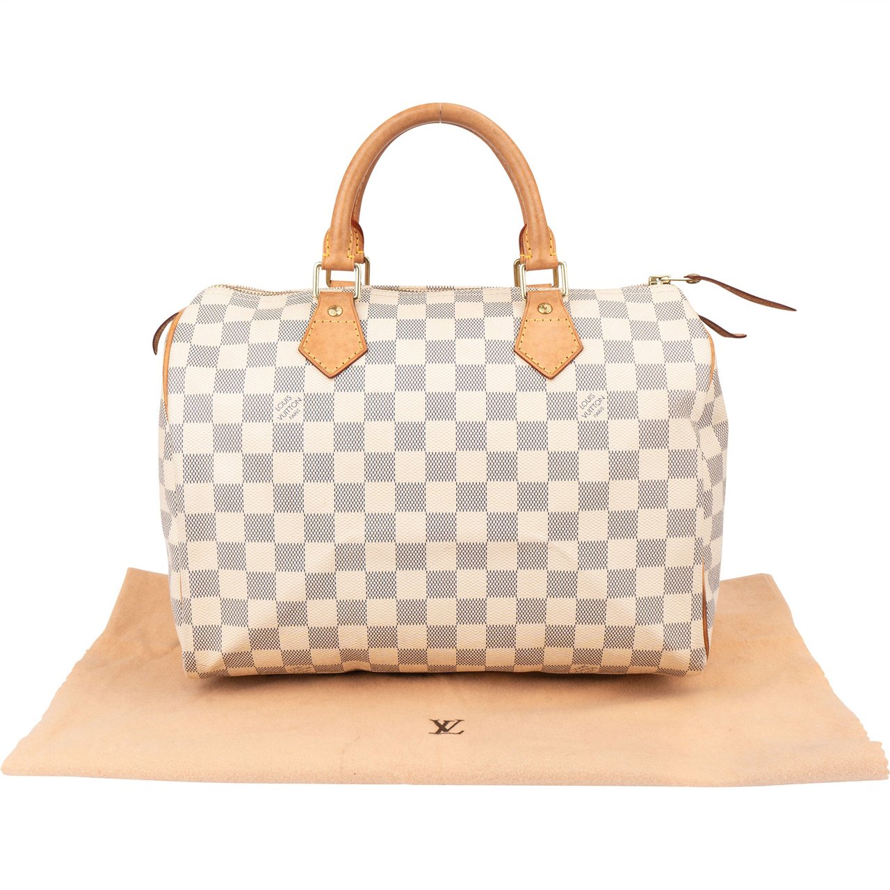 Louis Vuitton Louis Vuitton Damier Azur Monogram Speedy 30 Handbag Wit