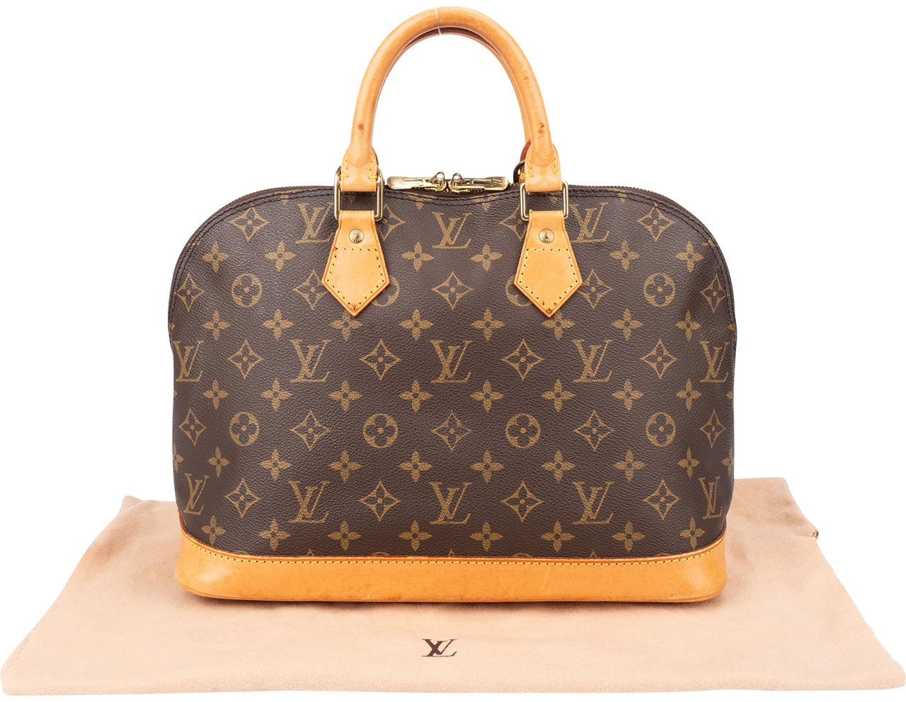 Louis Vuitton Louis Vuitton Canvas Monogram Alma PM Handbag Bruin