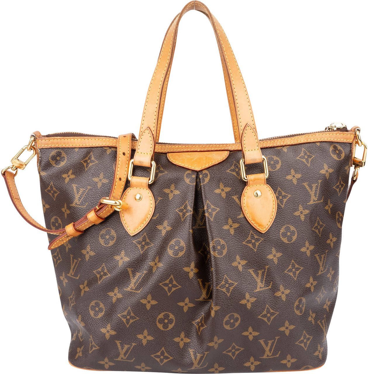 Louis Vuitton Louis Vuitton Canvas Monogram Palermo PM Handbag Bruin