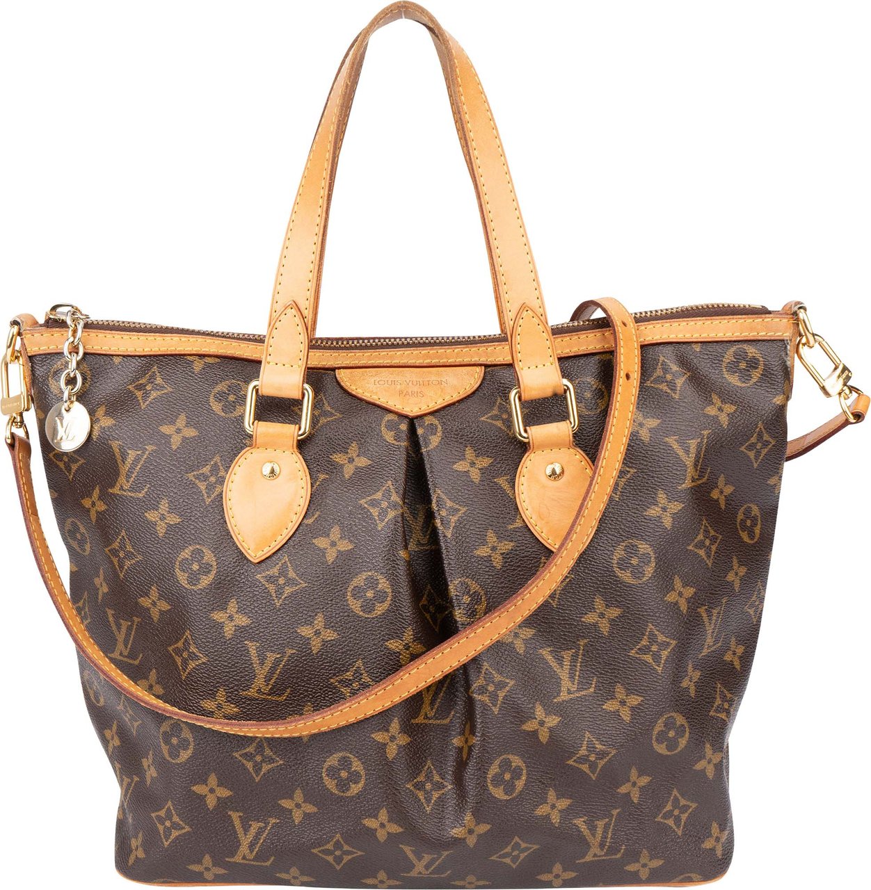 Louis Vuitton Canvas Monogram Palermo PM Handbag Bruin