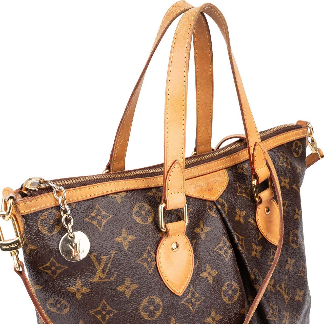 Louis Vuitton Canvas Monogram Palermo PM Handbag Bruin