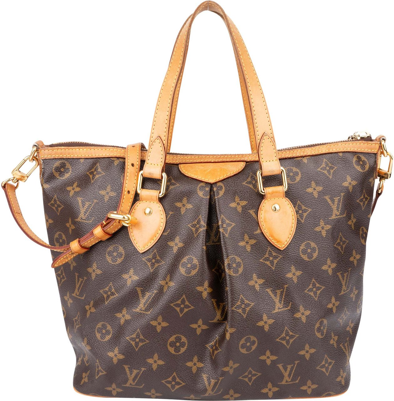 Louis Vuitton Canvas Monogram Palermo PM Handbag Bruin