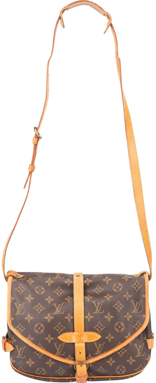 Louis Vuitton Louis Vuitton Canvas Monogram Saumur 30 Crossbody Bag Bruin