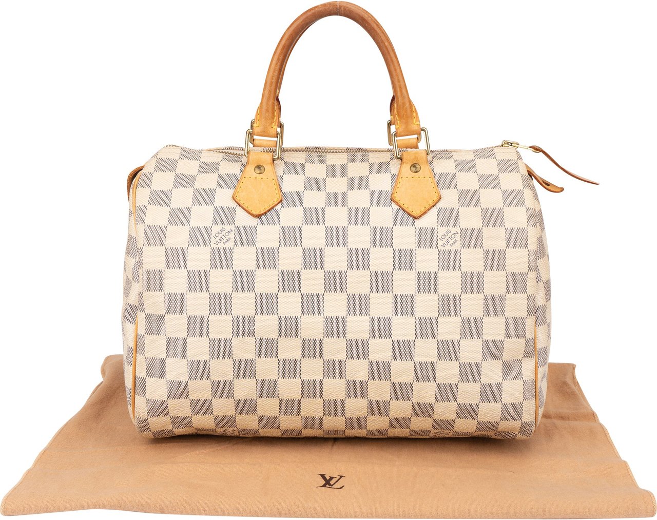 Louis Vuitton Louis Vuitton Canvas Monogram Speedy 30 Handbag Wit