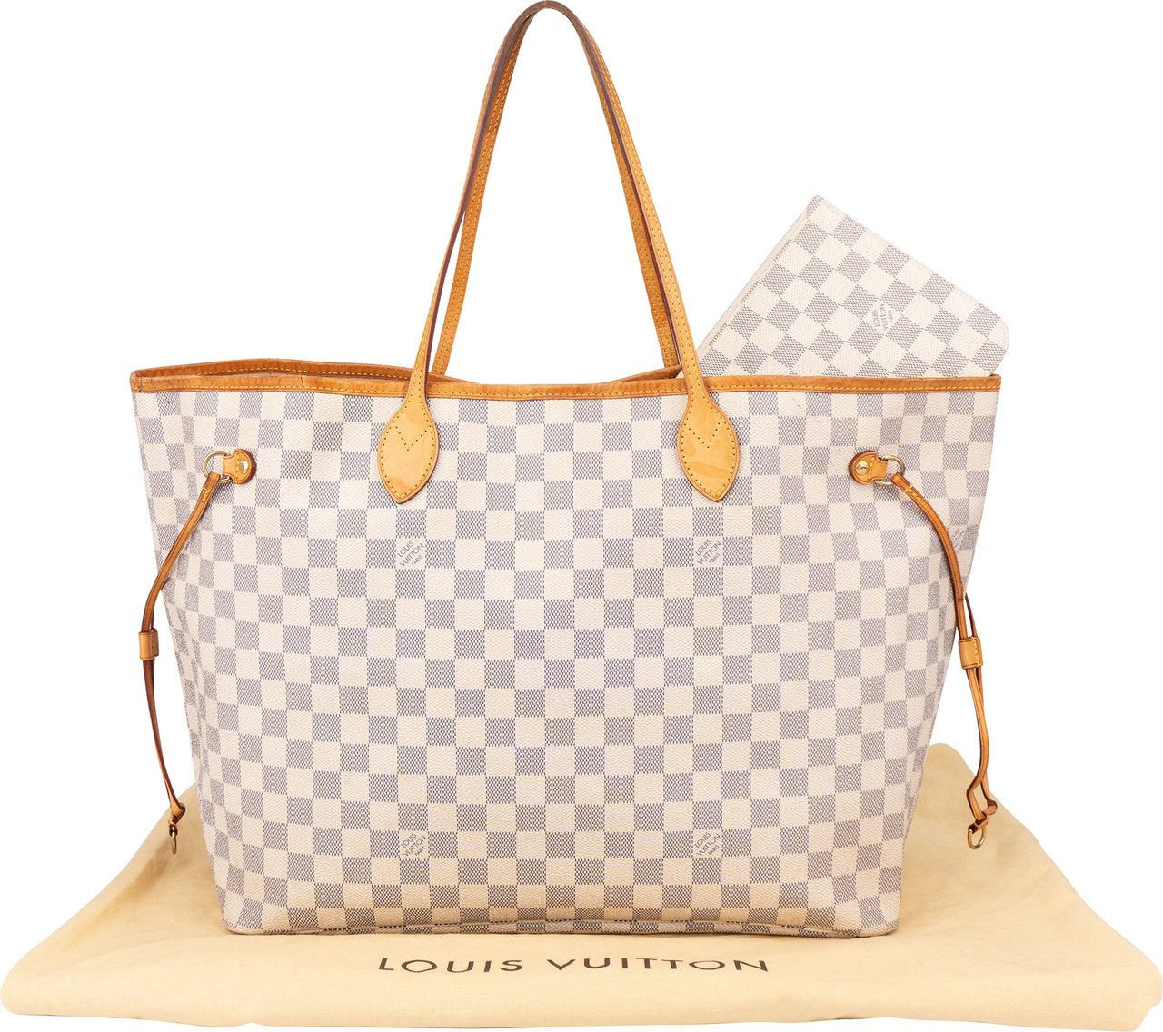 Louis Vuitton Louis Vuitton Damier Azur Monogram Neverfull GM Shopper Handbag Wit