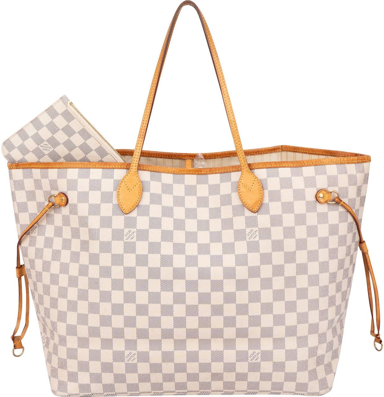 Louis Vuitton Louis Vuitton Damier Azur Monogram Neverfull GM Shopper Handbag Wit