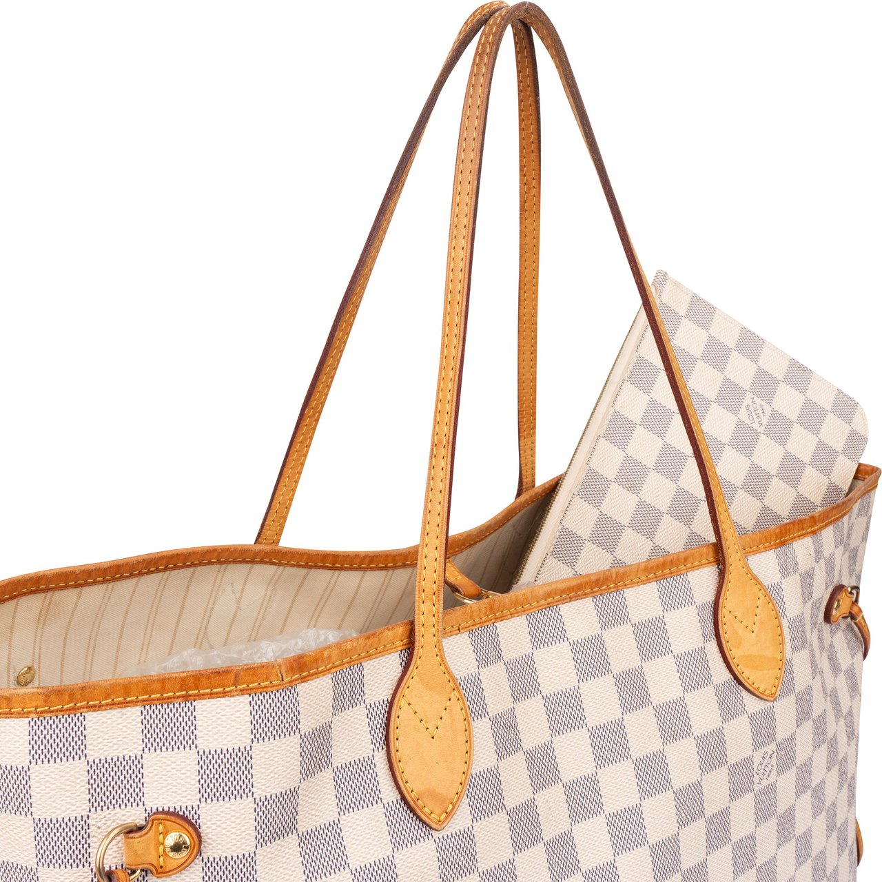 Louis Vuitton Louis Vuitton Damier Azur Monogram Neverfull GM Shopper Handbag Wit