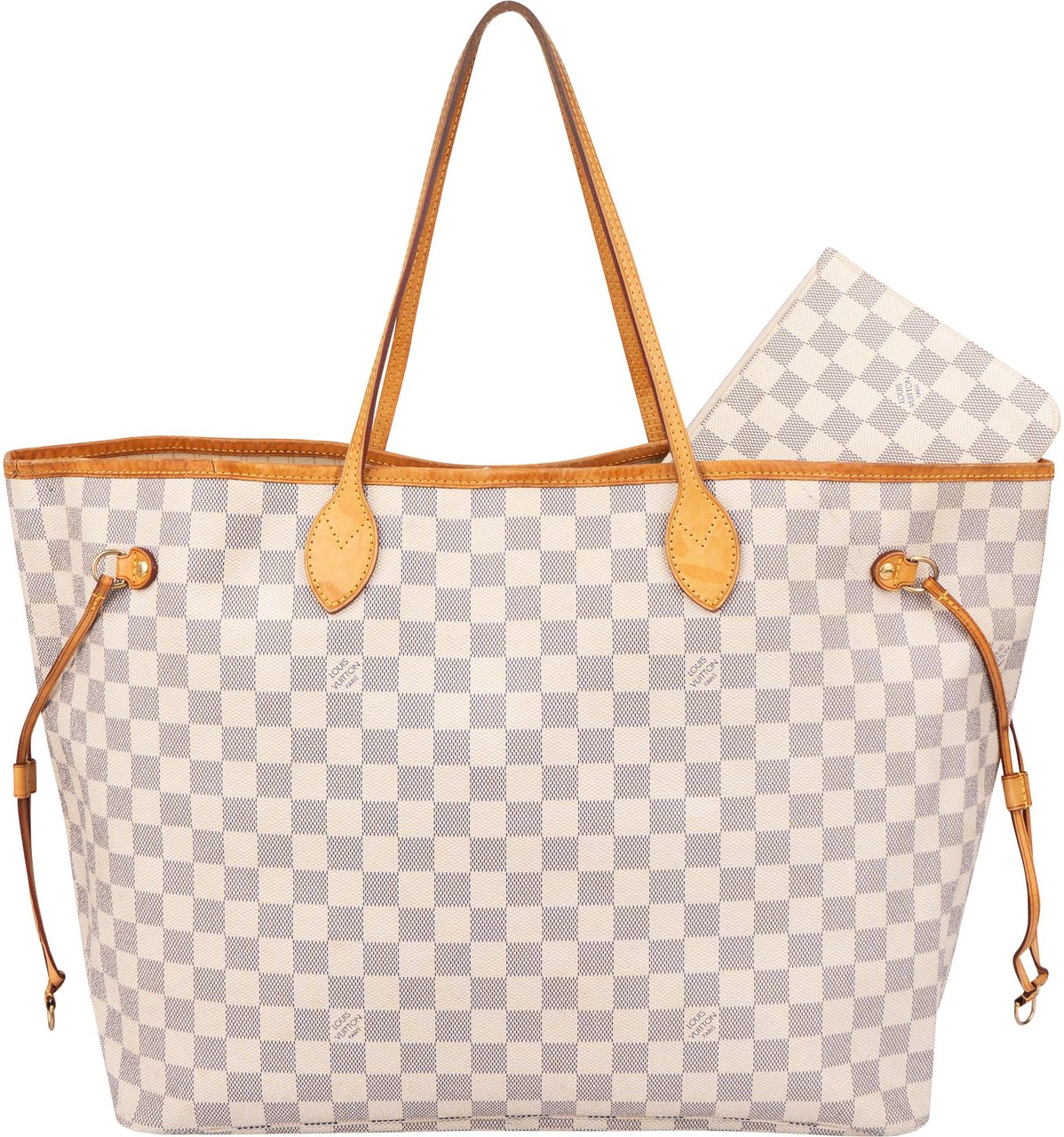 Louis Vuitton Louis Vuitton Damier Azur Monogram Neverfull GM Shopper Handbag Wit