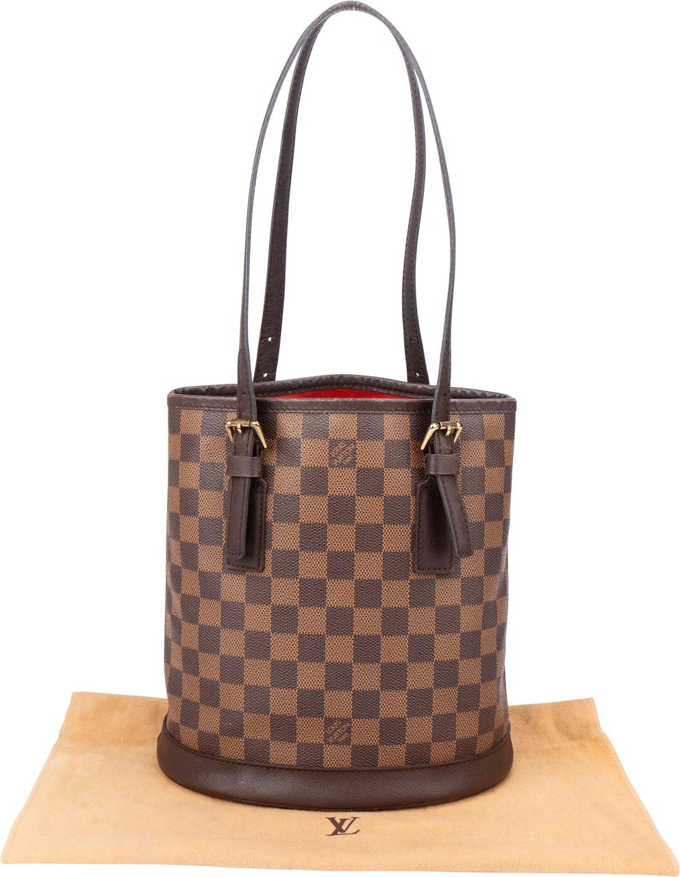 Louis Vuitton Damier Ebene Monogram Bucket Bag PM Handbag Bruin