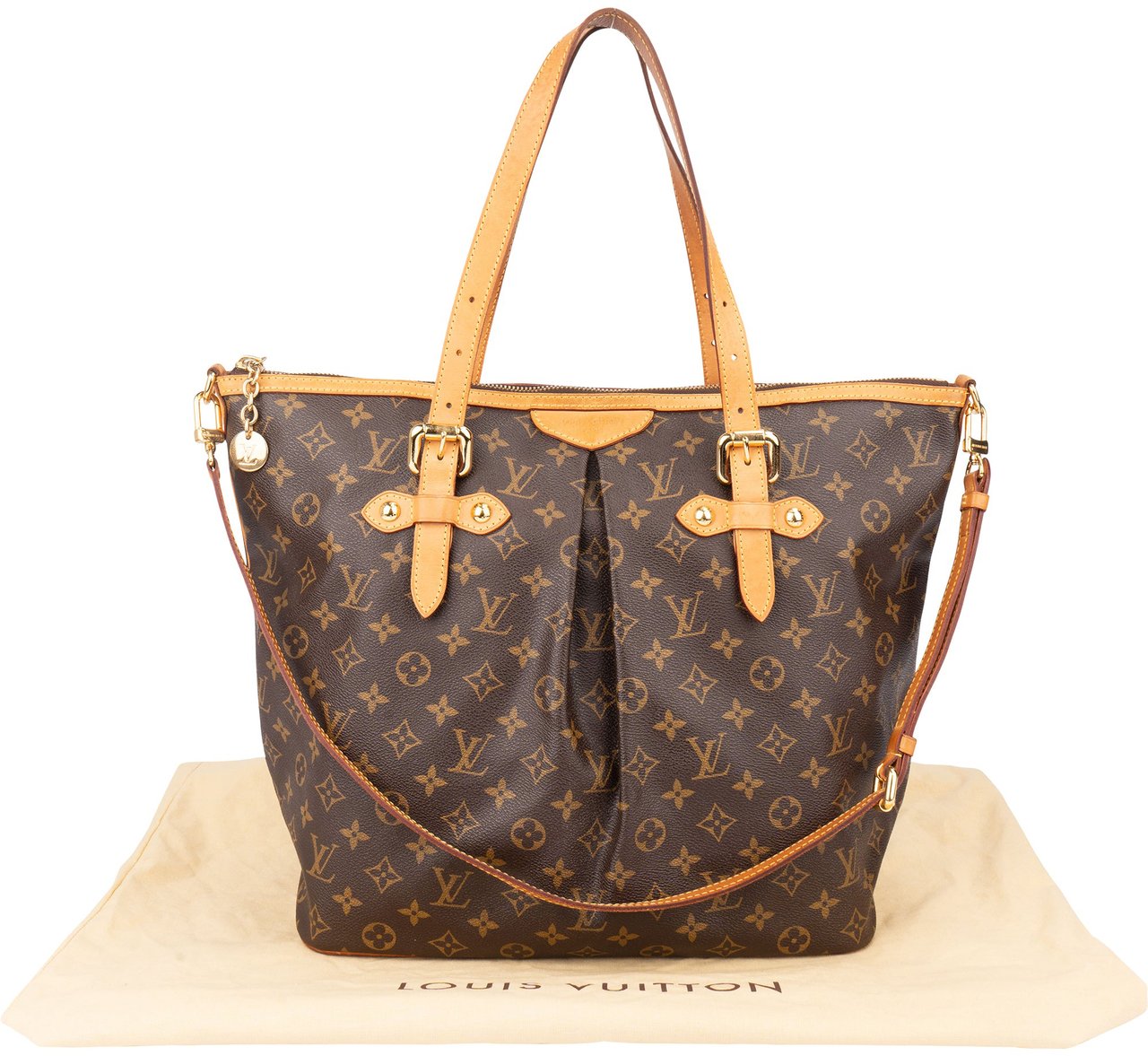 Louis Vuitton Louis Vuitton Canvas Monogram Palermo GM Handbag Bruin