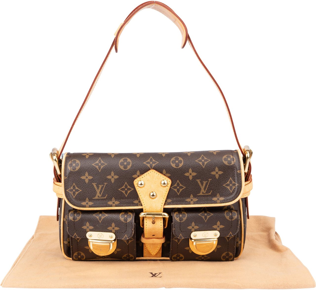 Louis Vuitton Louis Vuitton Canvas Monogram Hudson PM Shoulder Bag Bruin