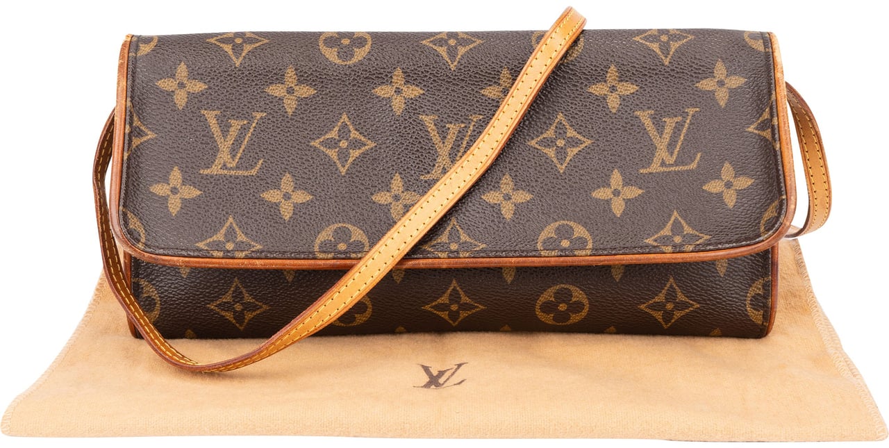 Louis Vuitton Louis Vuitton Canvas Monogram Twin Pochette Crossbody Bag Bruin
