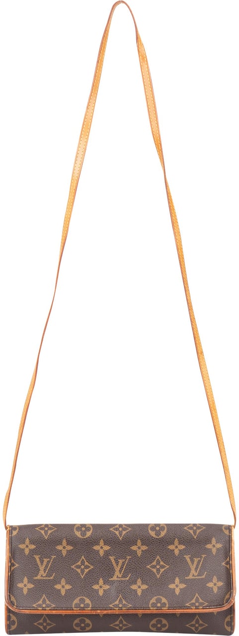 Louis Vuitton Louis Vuitton Canvas Monogram Twin Pochette Crossbody Bag Bruin