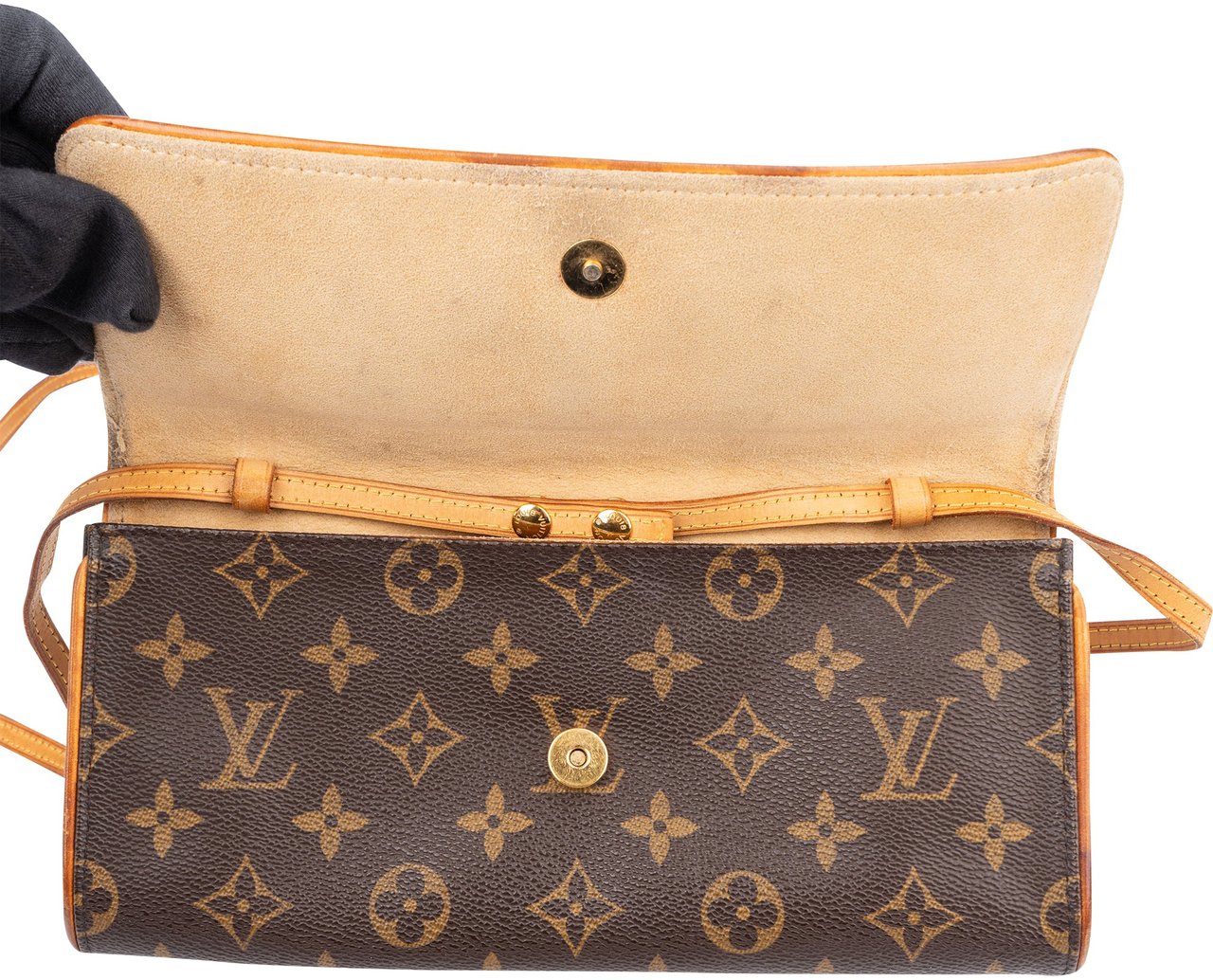 Louis Vuitton Louis Vuitton Canvas Monogram Twin Pochette Crossbody Bag Bruin