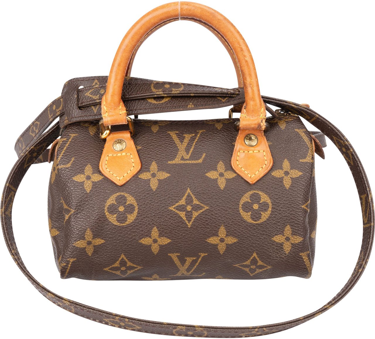 Louis Vuitton Louis Vuitton Canvas Monogram Mini Speedy Handbag Bruin