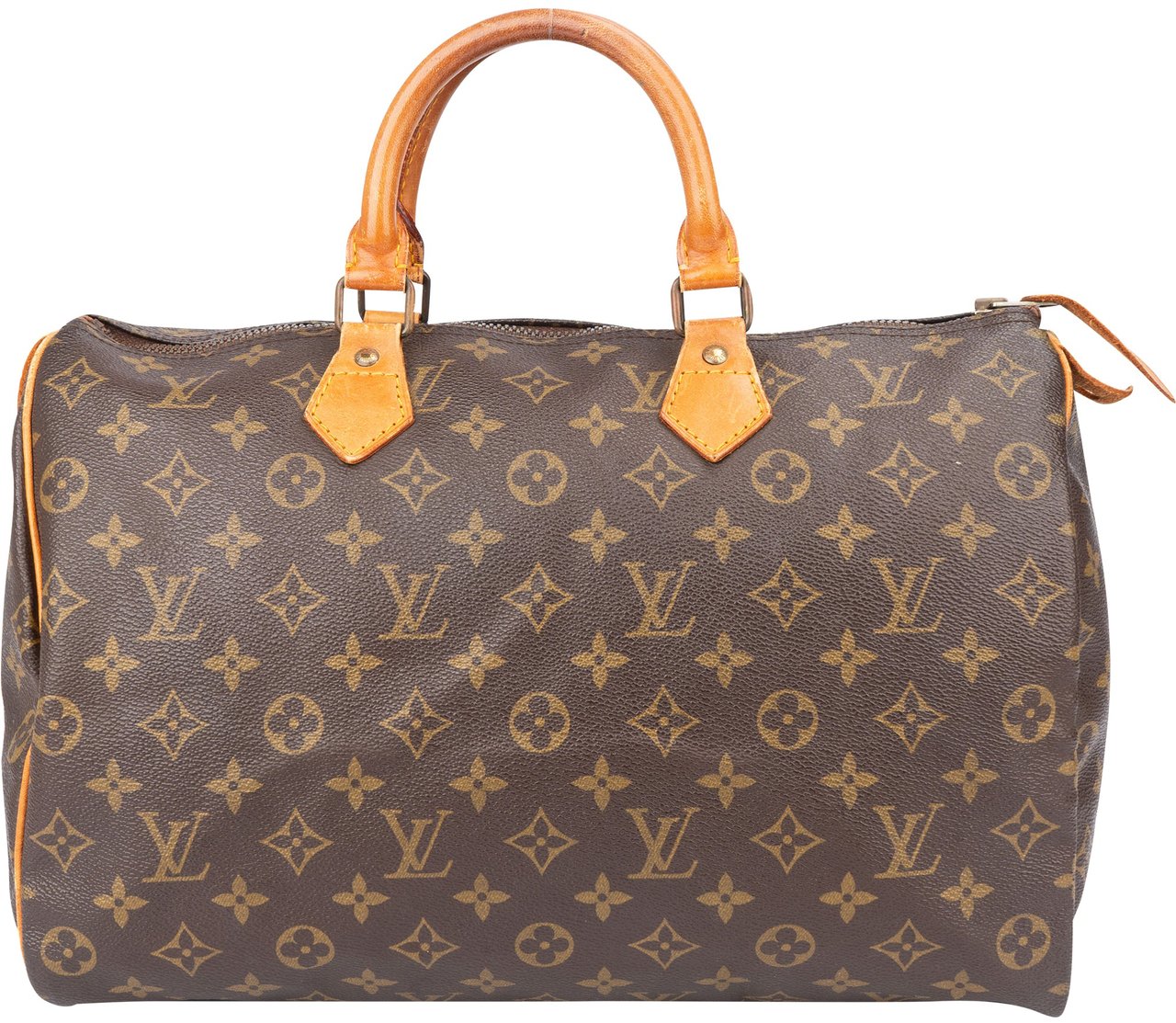 Louis Vuitton Louis Vuitton Canvas Monogram Speedy 35 Handbag Bruin