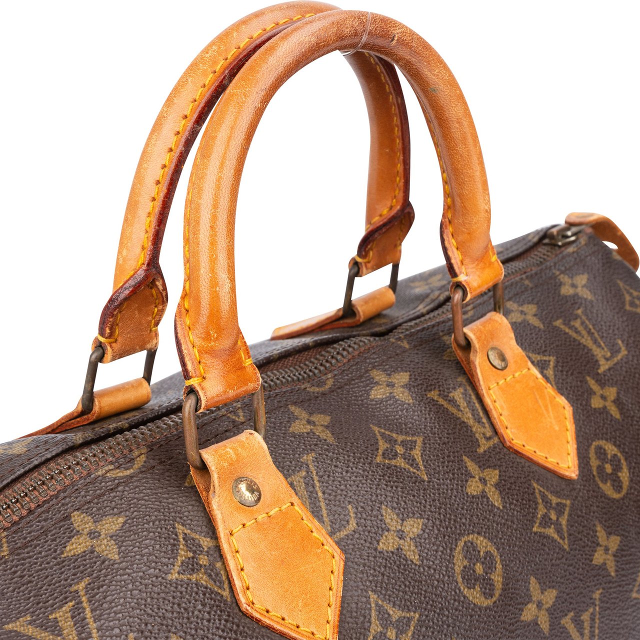 Louis Vuitton Louis Vuitton Canvas Monogram Speedy 35 Handbag Bruin