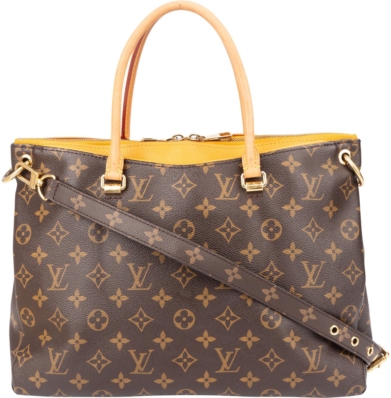 Louis Vuitton Louis Vuitton Canvas Monogram Pallas MM Handbag Bruin